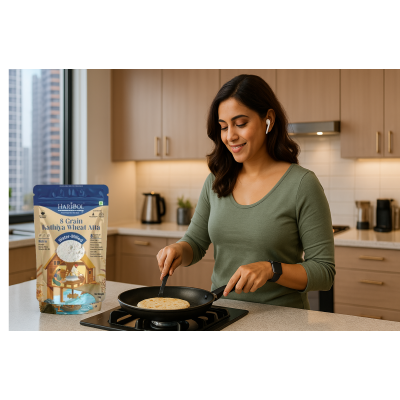 8 Grain Kathiya Wheat Atta - 2kg